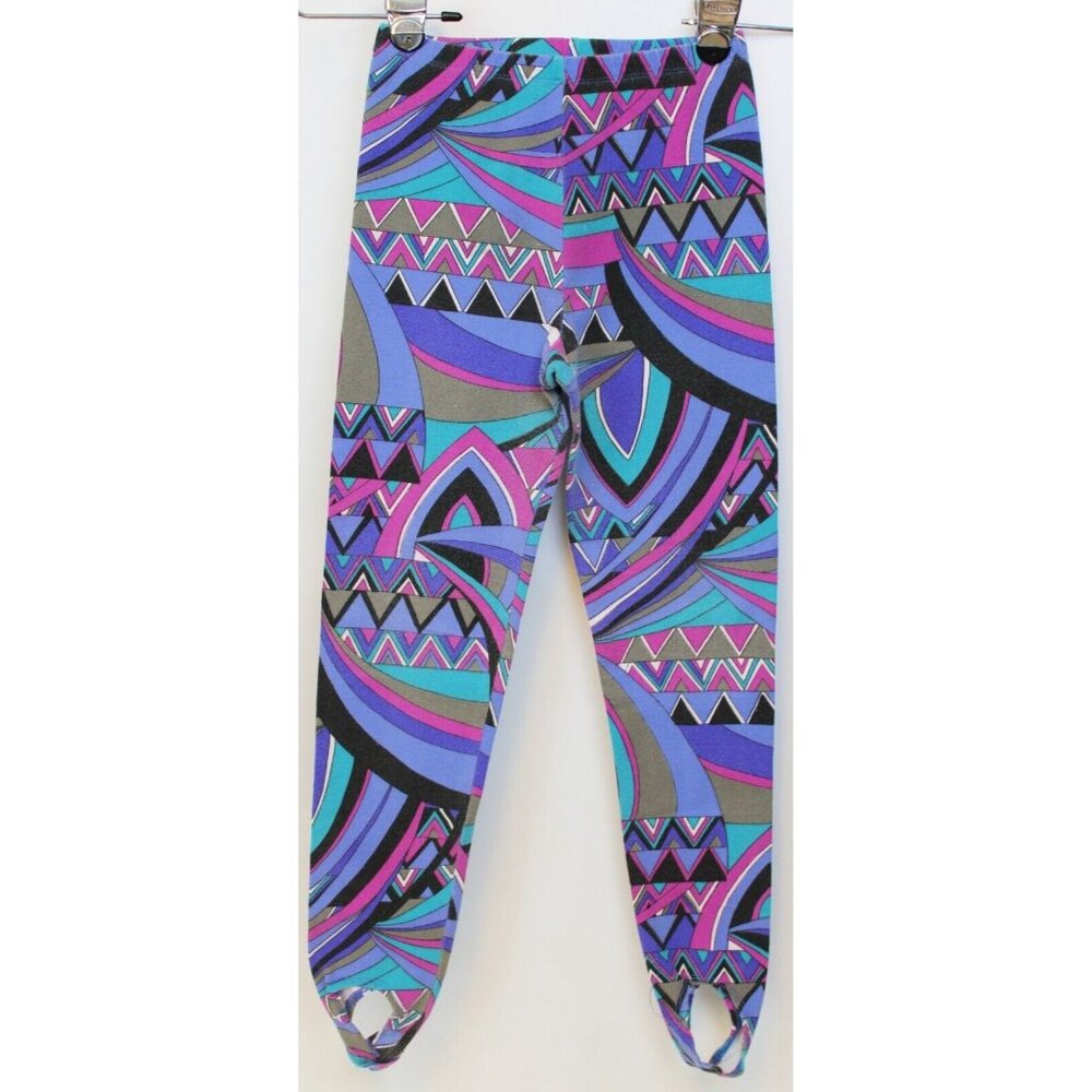 90s Axcess The Limited Stirrups Pants sz L leggings Geometric Colorful